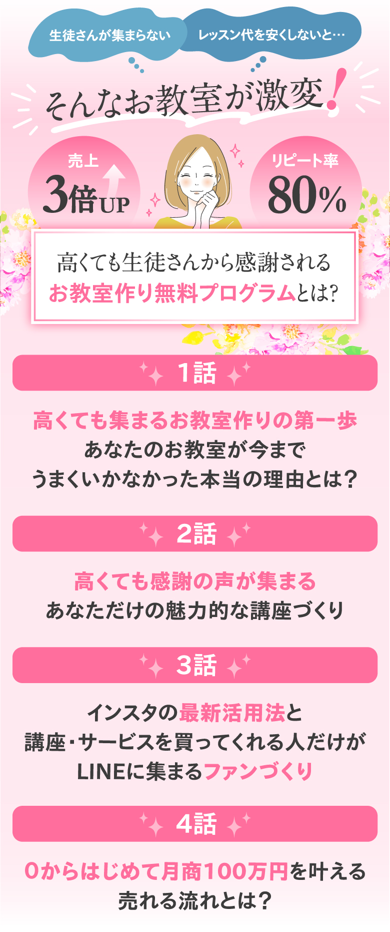 高くても生徒さんから感謝されるお教室作り無料プログラムとは？